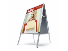 Stoepbord 70x100cm Design Zilver Ronde Hoek 25mm