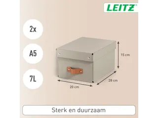 Leitz Puro Opbergdoos met deksel klein 7L set van 2 beige - 5
