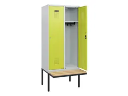 locker met bank,HxBxD 1950x800x815mm,2vak,vak B 400mm,cilinderslot