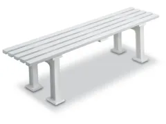 Kunststofbank 415x1500x370mm Zit H 415mm 5 Latten 2 Pootstellen Wit