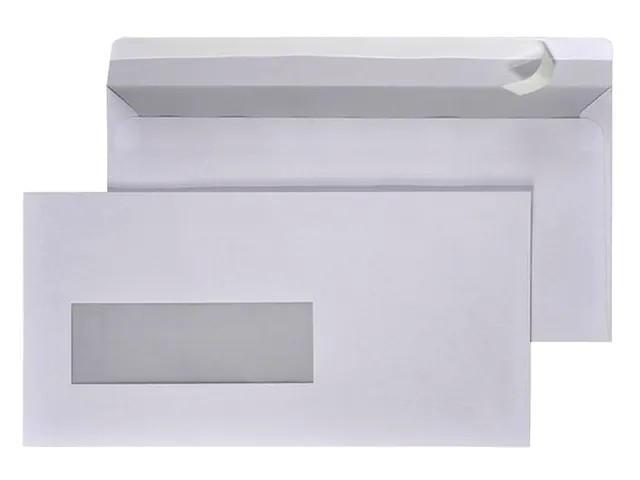 Envelop Hermes Ea5/6 110x220mm Venster links 40x110 Zelfklevend