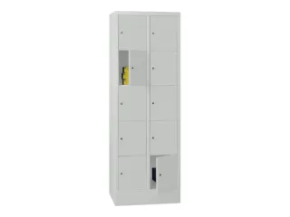 lockerkast,HxBxD 1850x600x500mm,2x5vakken,RAL7035,front RAL7035 - 2