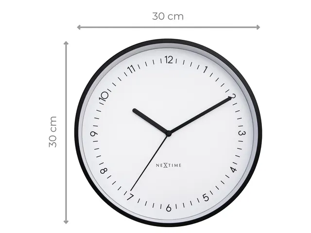 Horloge murale NeXtime Berlin de 30 cm en aluminium blanc