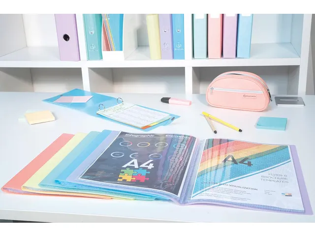 protège-documents Chromaline, 40 pochettes, couleurs pastel assorties