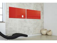 Glasmagneetbord Sigel Artverum 130x55x1.5cm Rood
