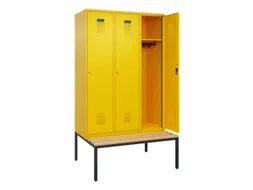 locker met bank,HxBxD 2120x1200x815mm,3vak,vak B 400mm,cilinderslot