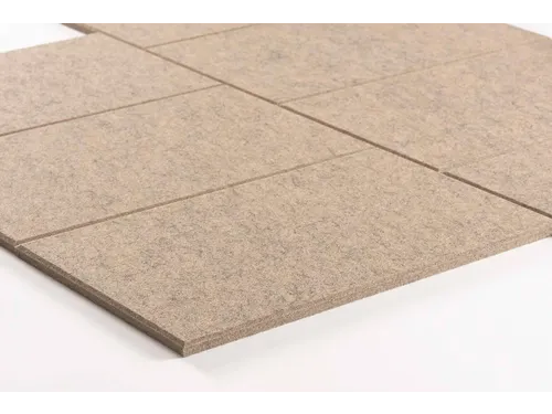 Akoestische PET-vilt Parallellogram tegels beige 30x25cm 22 stuks