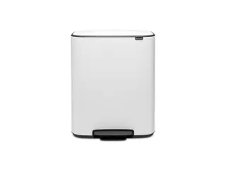 Afvalbak Bo Pedaalemmer Wit 2x30 Liter - 1