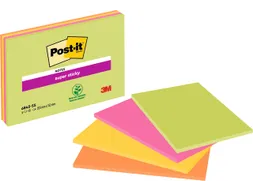 Memoblok 3M Post-it 6845 Super Sticky 203x152mm assorti Big Notes