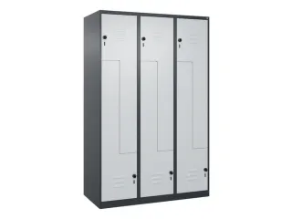 Z-garderobekast,HxBxD 1850x1200x500mm,vak B 200/400mm,draaigrendel - 1
