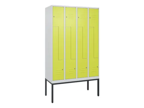 Z-garderobekast,HxBxD 2120x1200x500mm,vak B 150/300mm,cil.-slot