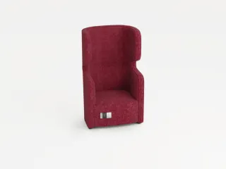 fauteuil,1-zits,geluidabsorberend,stof rood,HxBxD 1330x860x760mm - 2