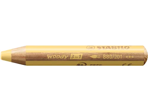 Kleurpotloden STABILO 880 woody 3 in 1 multitalent pastel geel