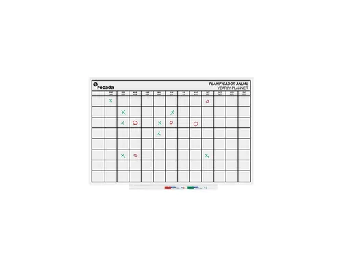 Whiteboard Rocada Skinplanner maanden 75x115cm wit gelakt