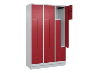 Z-garderobekast,HxBxD 1950x1200x500mm,vak B 200/400mm,cil.-slot,sokkel - 2