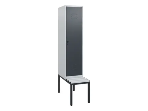 locker met bank,HxBxD 1950x400x815mm,1vak,vak B 400mm,draaigrendel
