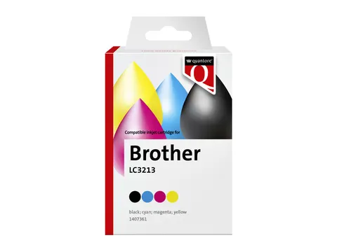 Inktcartridge Quantore alternatief tbv Brother LC3213 zwart + 3 kleure