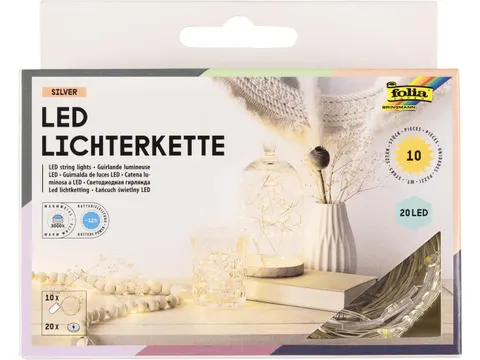 lichtslinger LED 20 LED's 2,20m, op batterij 10st