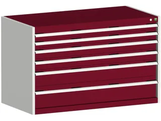 ladekast HxBxD 800x1300x650mm 6laden romp RAL7035 front RAL3004 - 1