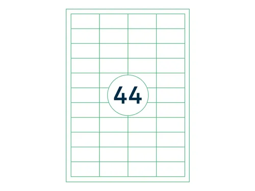 Etiketten Zelfklevend Wit 44 op A4 48.5x25.4mm 1000 Vel