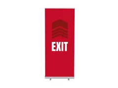 Roll-Banner 85x200 complete set met print "EXIT" Rood