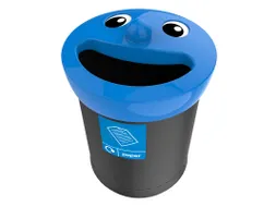 Afvalbak Smiley Face Bin 52 Liter Paper Zwart Blauw