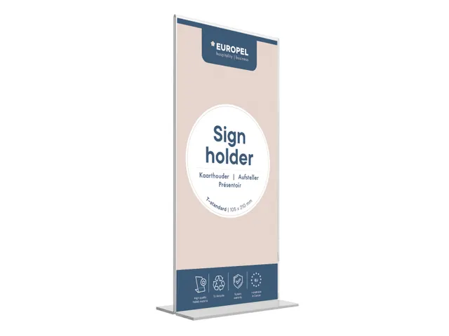 Europel Kaarthouder T-standaard 105 x 210 mm Staand Acryl