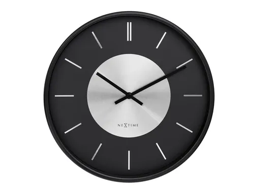 Wandklok NeXtime Retro II 25cm zwart/zilver metaal
