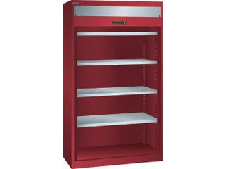 zwaarlast-roldeurkast,HxBxD 1950x1100x641mm,4xStalen bodem,lak RAL3003 - 3