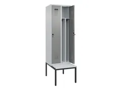 locker met bank,voor scheiding van kleding,HxBxD 2120x600x815mm,2vak