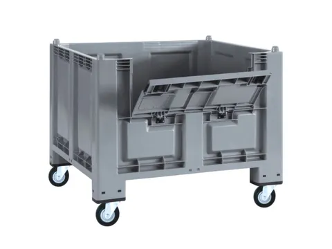 Caisse-palette PP HxlxP 850x1200x800mm 550l 4roulettes pivotantes avec