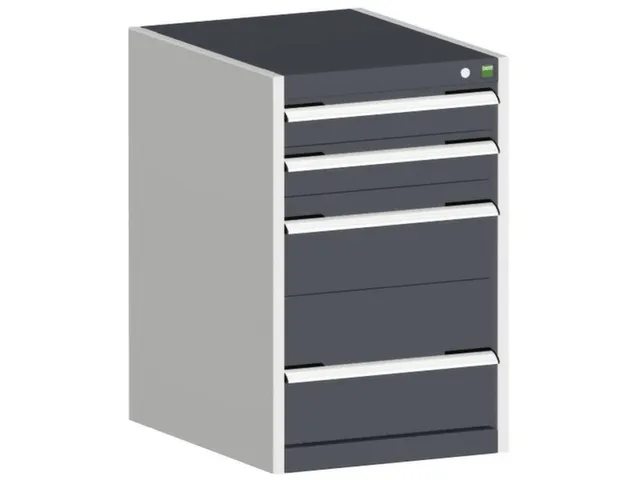 ladekast HxBxD 800x525x650mm 4laden romp RAL7035 front RAL7016