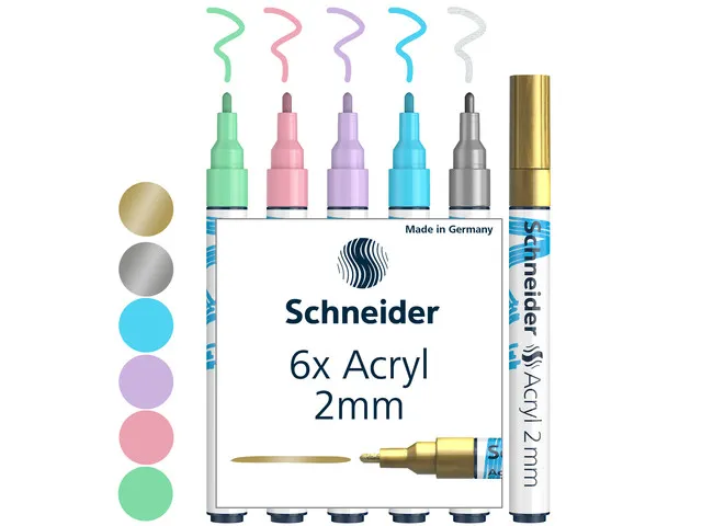 Marqueur acryl Schneider Paint-It 310 2mm étui 6st.