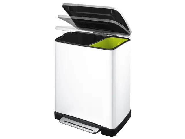 E-Cube recycling pedaalemmer 28+18 Liter Wit Mat RVS