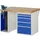 werkbank,HxBxD 890x1250x900mm,beukblad,draagverm. 750kg,2containers