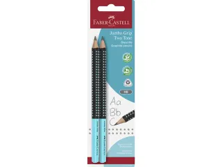 Potloodset Faber-Castell 2st. Jumbo met grip in blister.Hardheid B. - 3