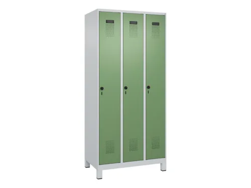 locker,HxBxD 1950x900x500mm,3vak,vak B 300mm,draaigrendel,voeten