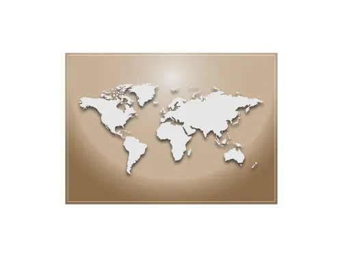 Placemat 45x32cm PVC Wereldkaart Beige 6 Stuks