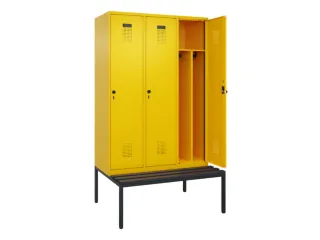 locker met bank,voor scheiding van kleding,HxBxD 2120x1200x815mm,3vak - 1
