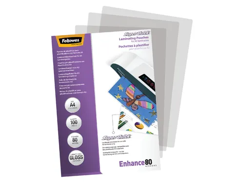 Lamineerhoes Fellowes Superquick A4 80 Micron glanzend