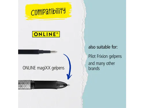 Gelschrijvervulling Online Magixx medium violet blister à 3 stuks