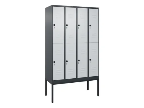 dubbeldekse locker,HxBxD 2120x1200x500mm,4x2vak.,vak B 300mm