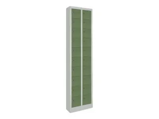 lockerkast,HxBxD 1950x460x200mm,2x10vakken,RAL7035,front RAL6011 - 2