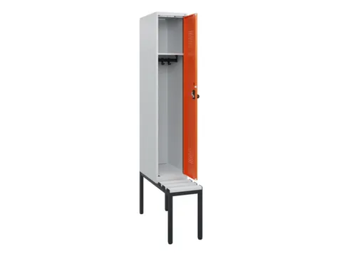 locker met bank,HxBxD 1950x300x815mm,1vak,vak B 300mm,draaigrendel