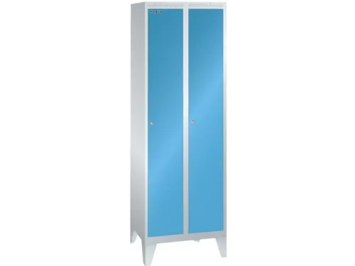 garderobekast,HxBxD 1850x600x500mm,2vak,vak B 300mm,cil.-slot,voeten