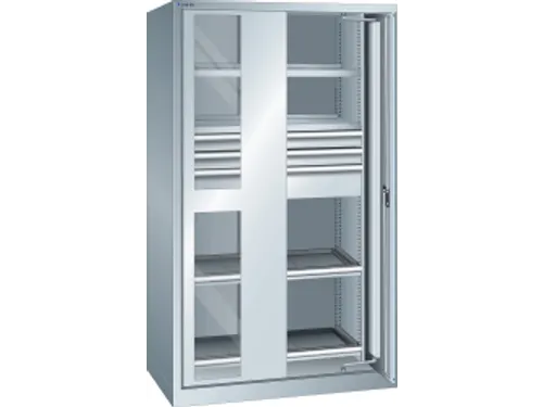 zwaarlastkast met zwenkdeuren,HxBxD 1950x1146x690mm,lak RAL7035