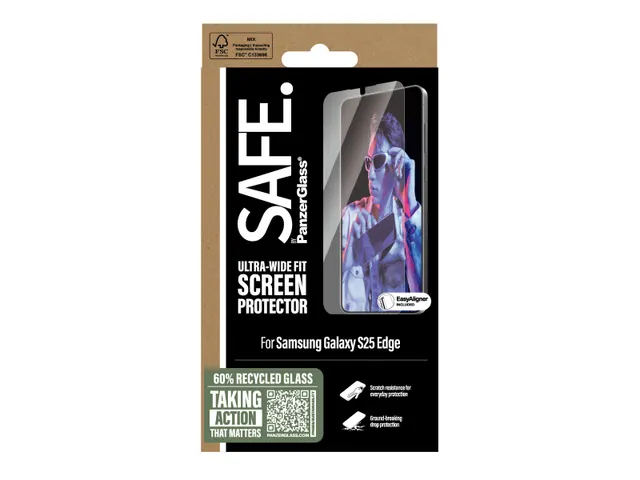 PanzerGlass SAFE. by Screen Protector Samsung S25 Edge | Ultra-Wide