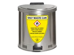 afvalbak voor poetsdoeken,RVS,50l,HxBxD 540x495x505mm,m. pedaal