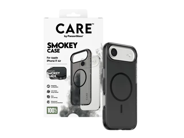 PanzerGlass CARE by Smokey Case w. Black MagSafe iPhone Air, Hoe