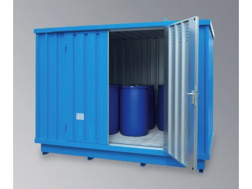 Container aquatoxische stoffen BxDxH 3075x2075x2375mm verzinkt blauw